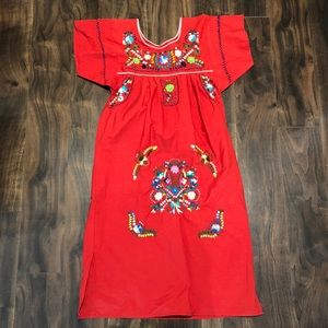 Embroidered Mexican Puebla Dress